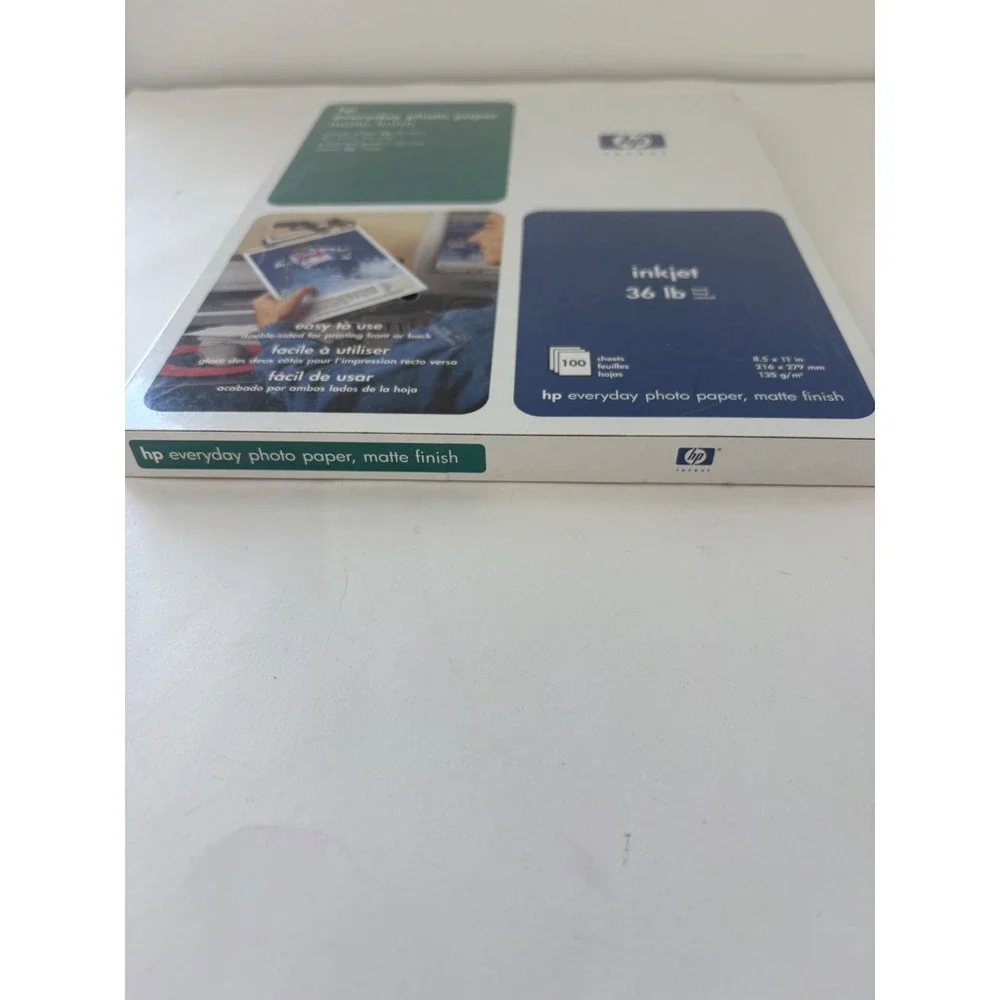 HP‎ Everyday Photo Paper New Sealed Matte Finish Inkjet 36lb 8.5x11 100 Sheets
